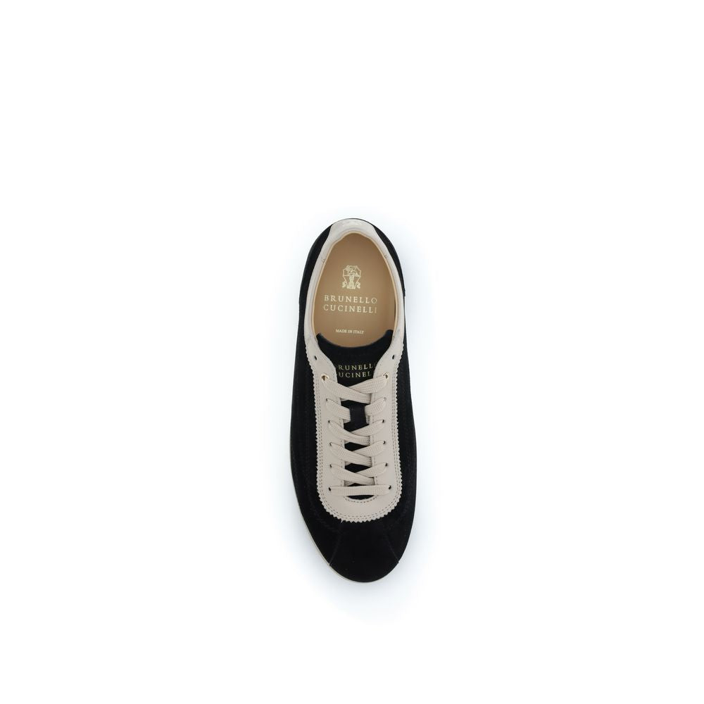Gray Calf Leather Bos Taurus Low Top Sneakers