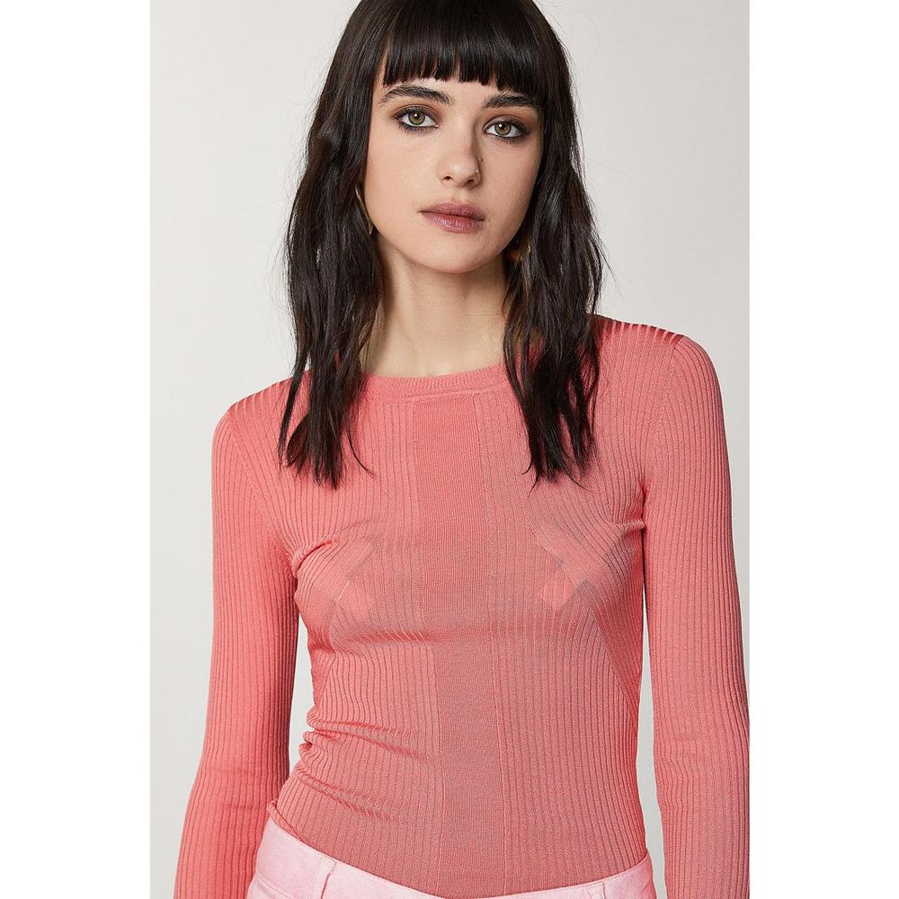 Pink Viscose Jeans Denim