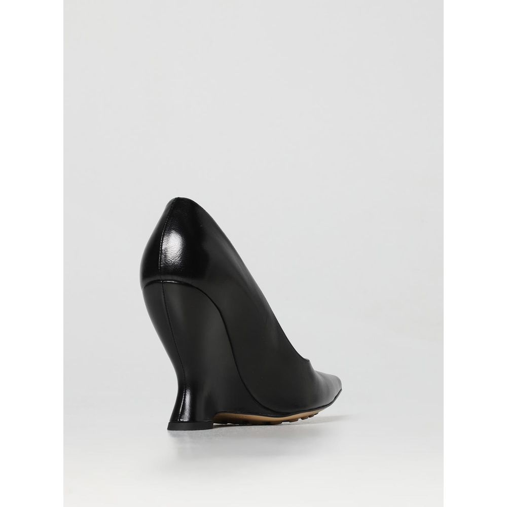 Black Leather High Heel Pumps