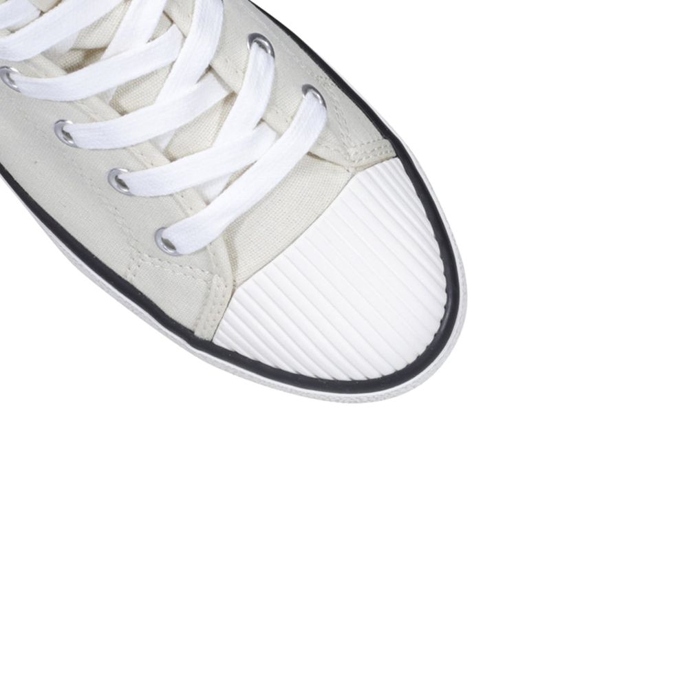 Beige Canvas High Top Sneakers