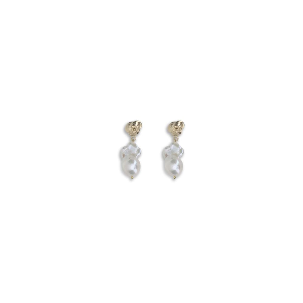 Gold Pearl Earrings