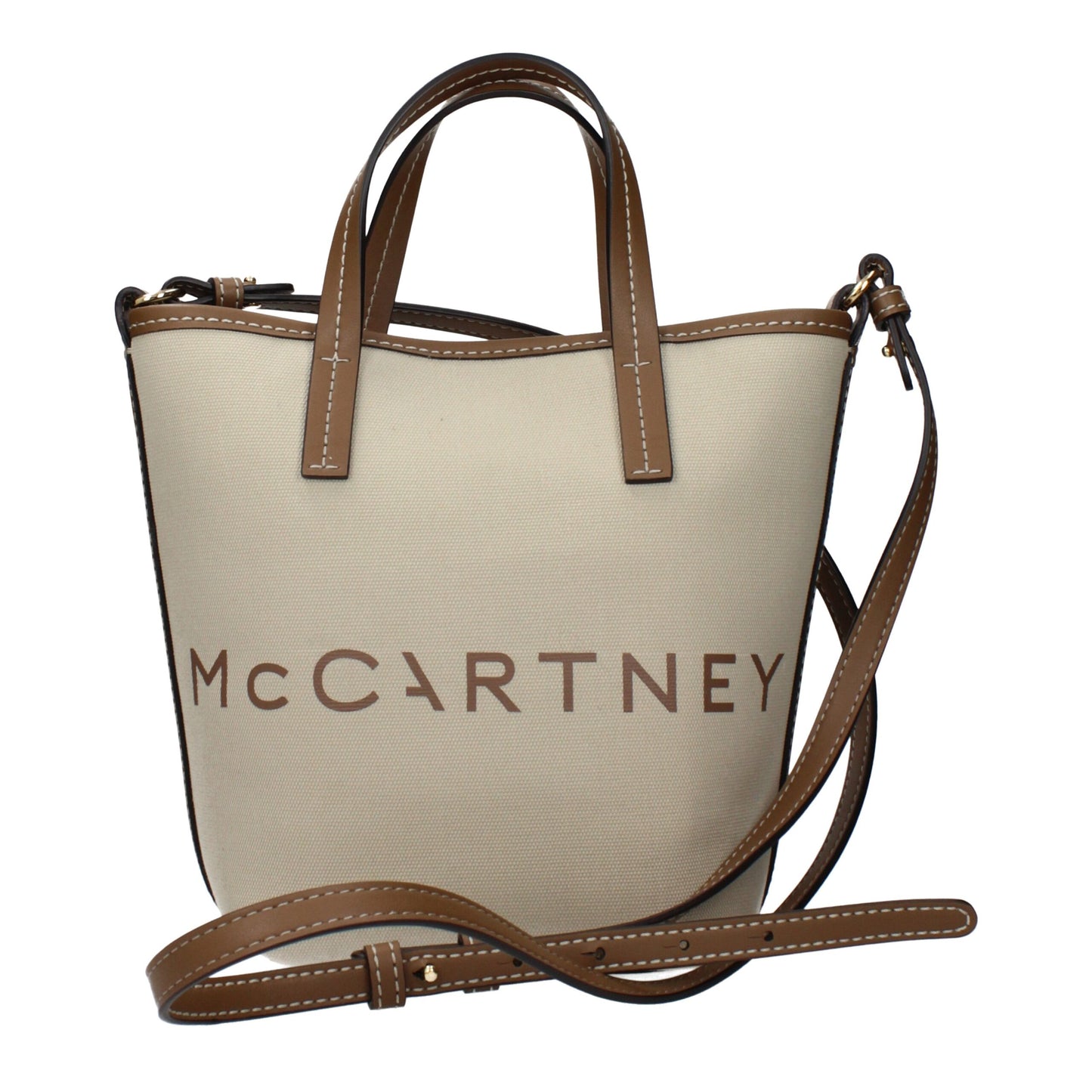 Beige Fabric Handbag