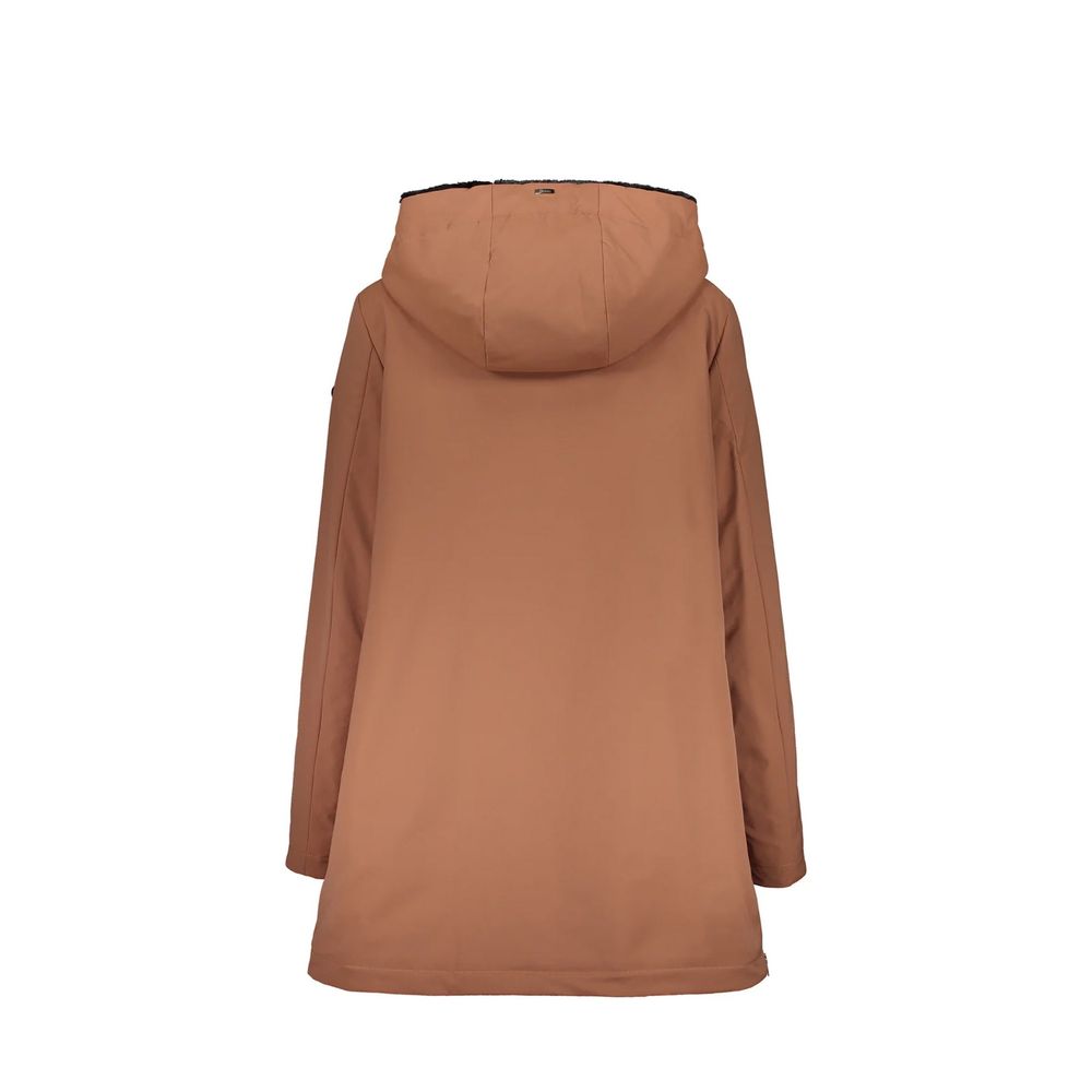 Brown Polyester Shell Jacket
