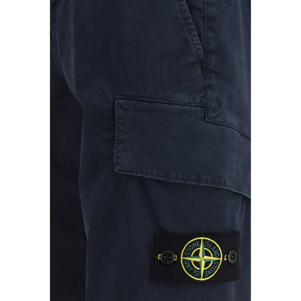 Blue Cotton Bermuda Shorts