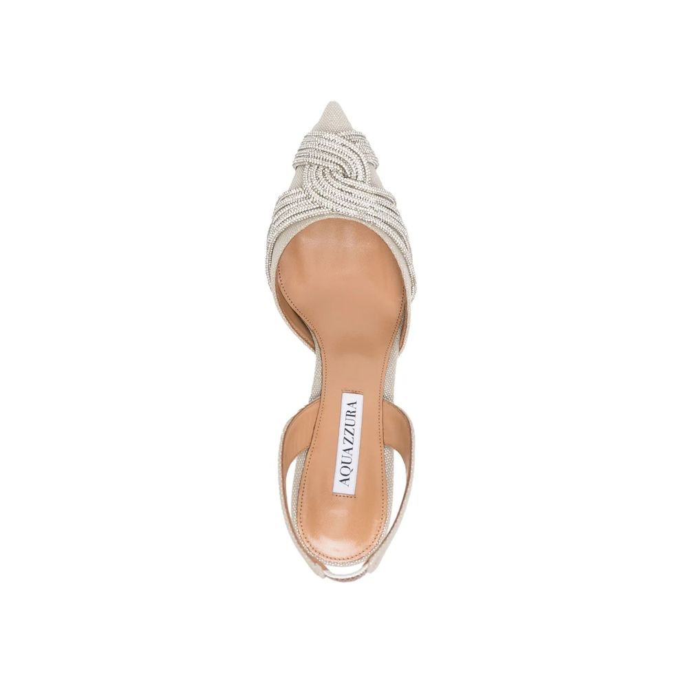 Silver Fabric Pumps