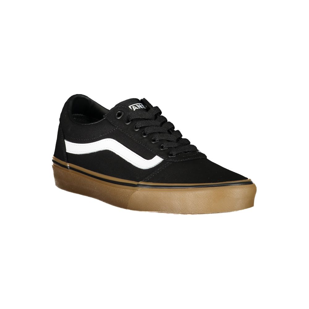 Black Polyester Low Top Sneakers