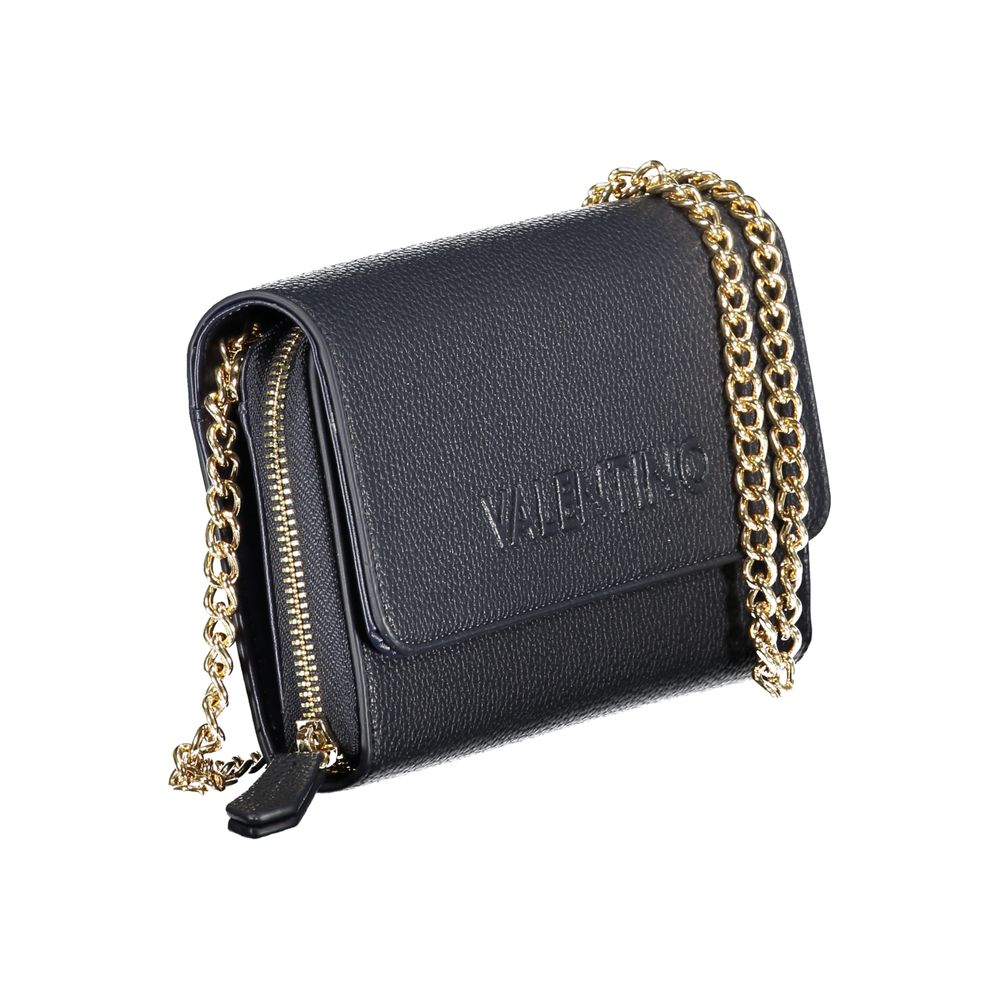 Blue Polyurethane Women Wallet with Chain
