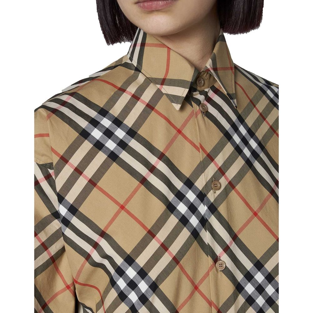 Brown Cotton Pattern Shirt