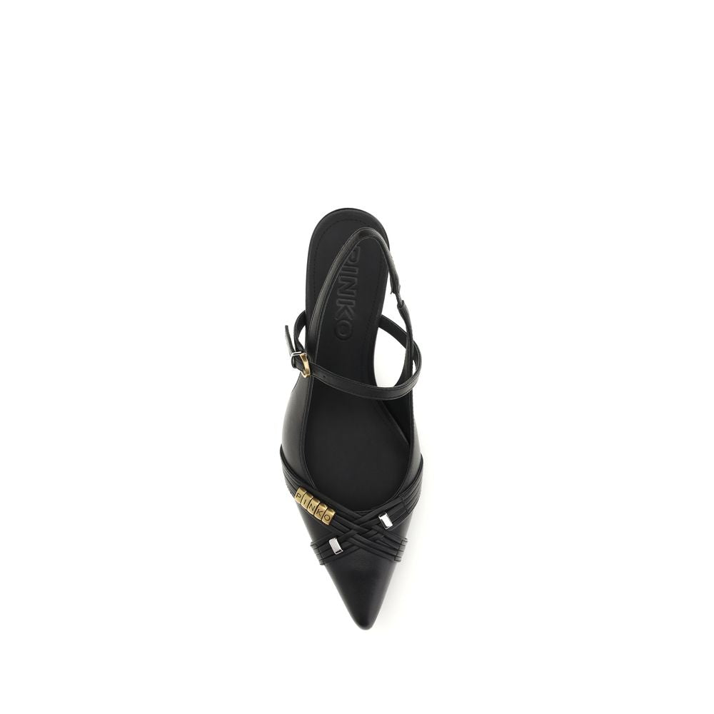 Black Calf Leather Bos Taurus Mid Heel Pumps