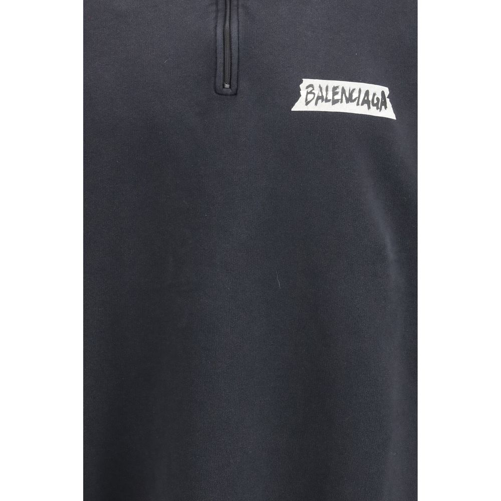 Black Cotton Sweatshirt