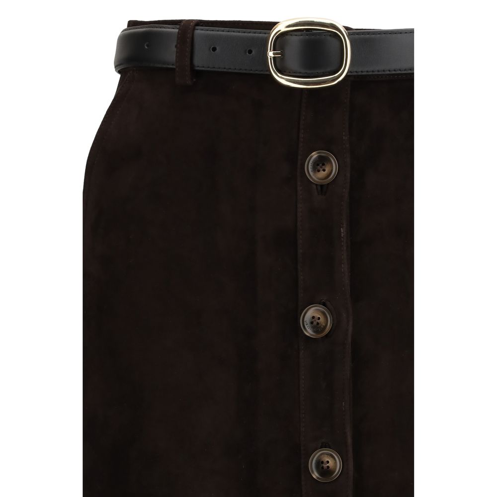 Brown Lamb Ovis Aries Aries Midi Skirt
