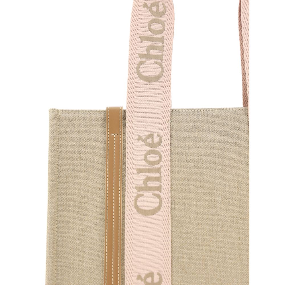 Brown Linen Shoulder Bag