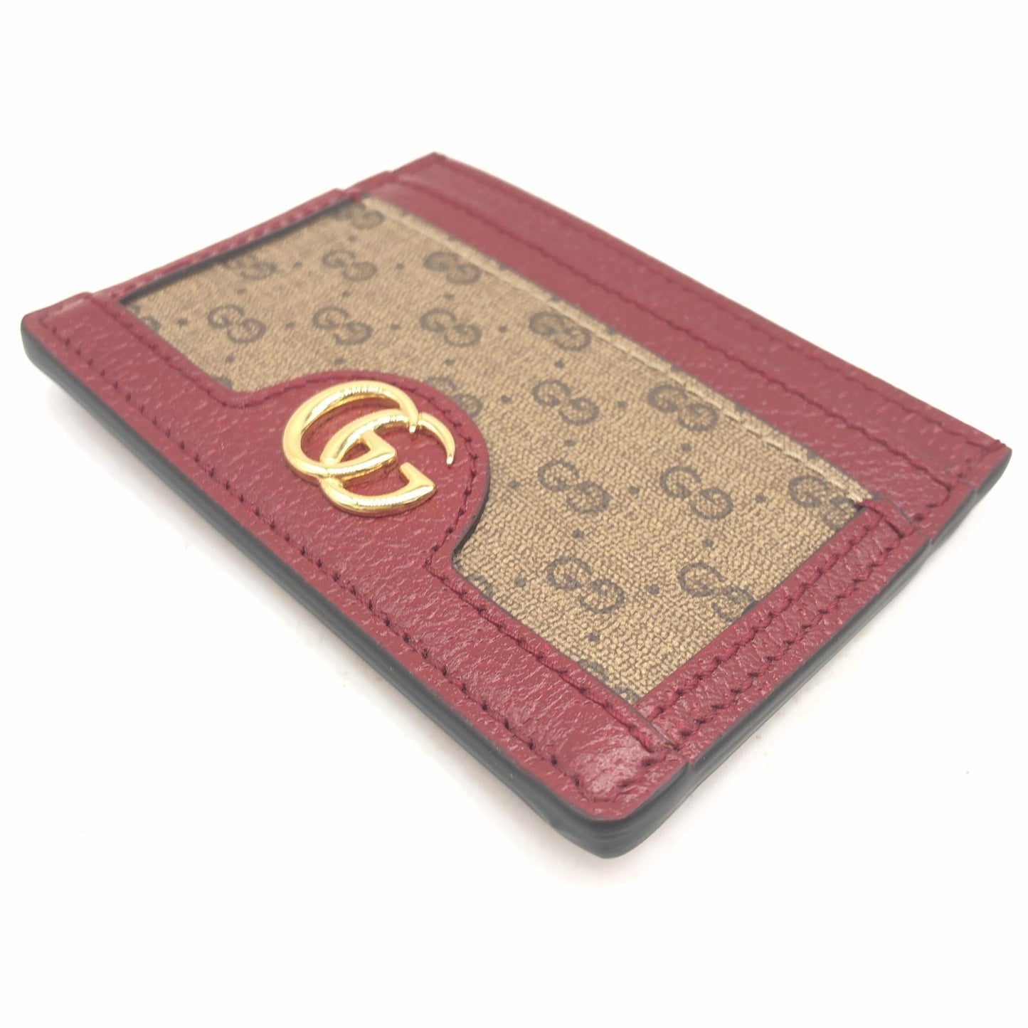 GG Supreme Card Case In Burgundy