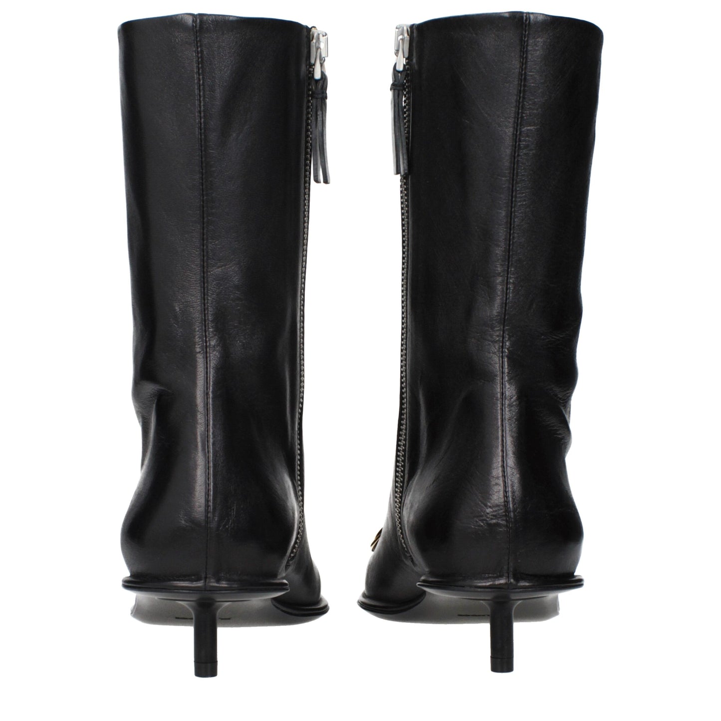 Black Leather Ankle Boots