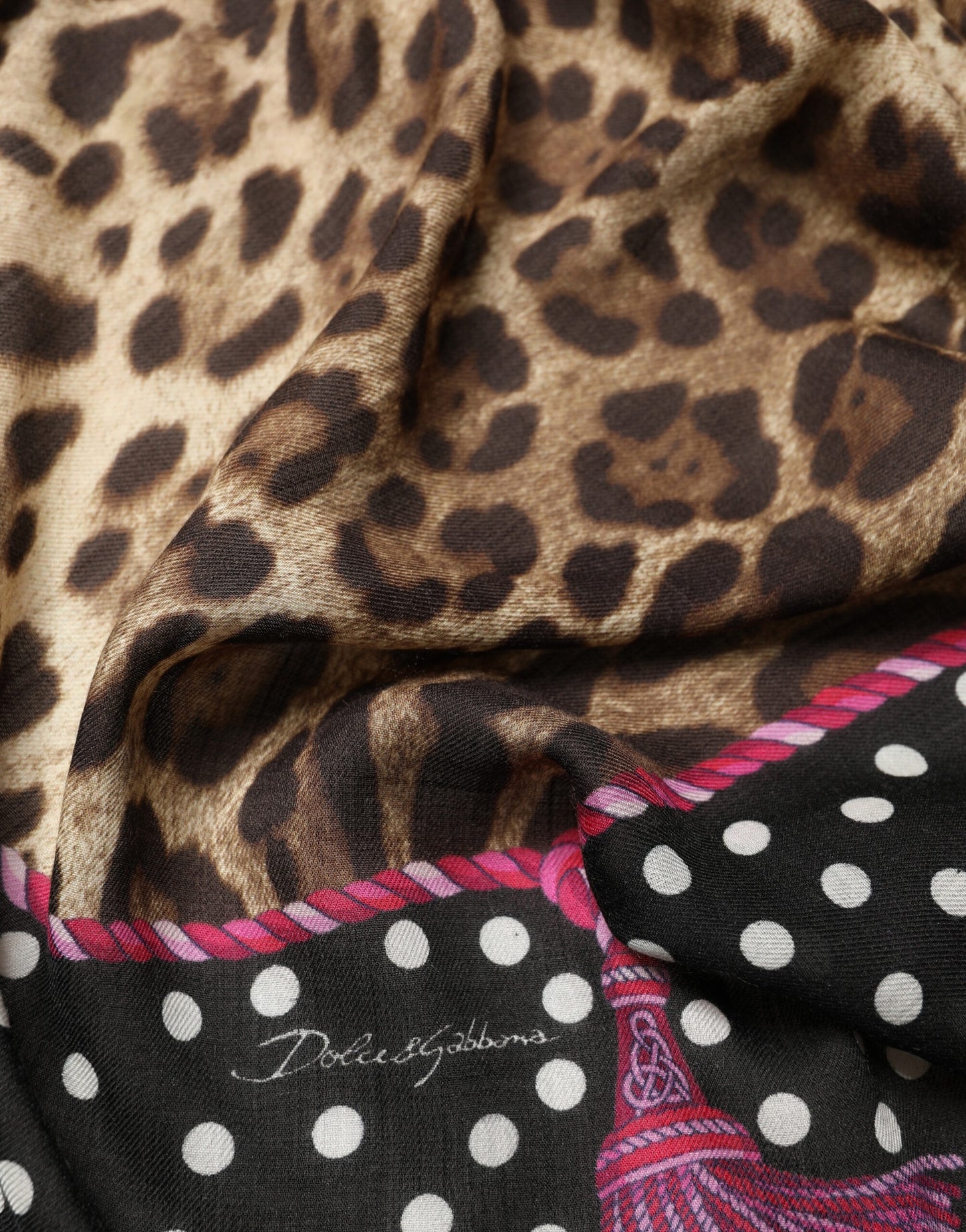 Multicolor Leopard Polka Dot Stole 180cm x 135cm Scarf