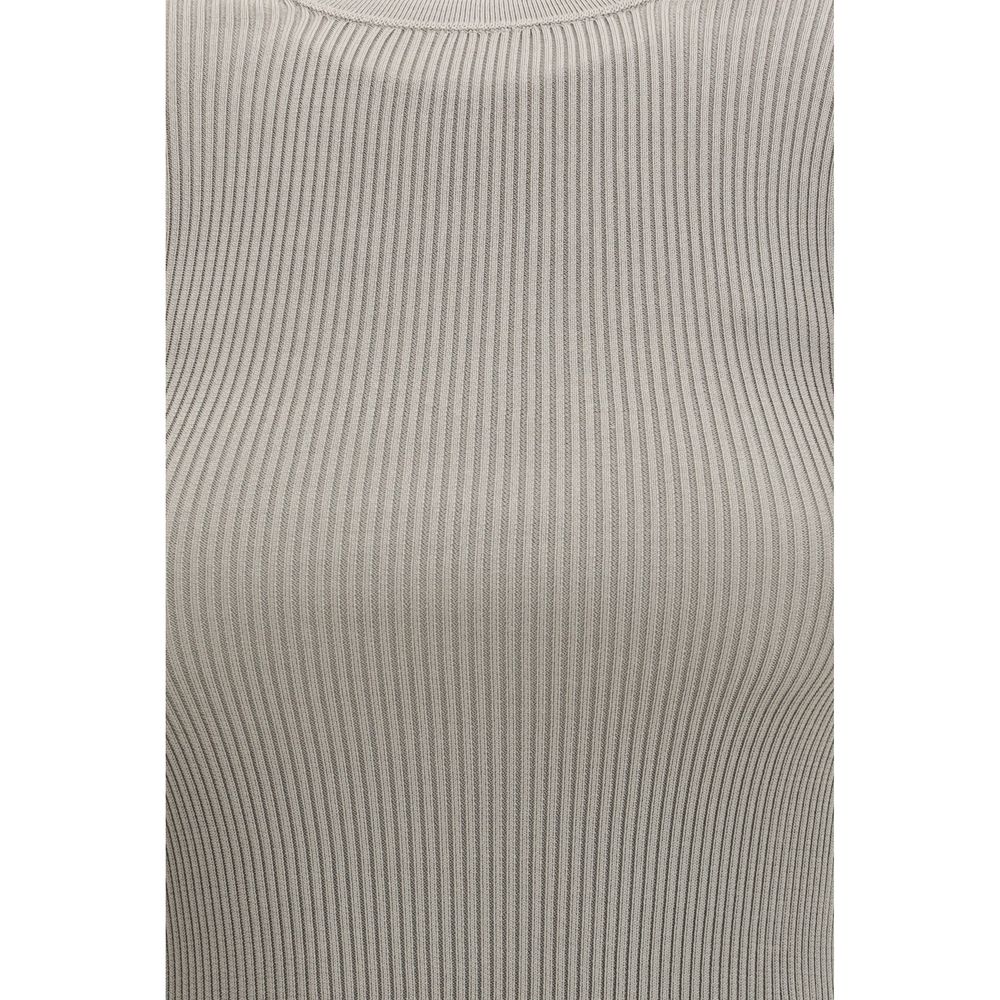 Beige Silk T-Shirt