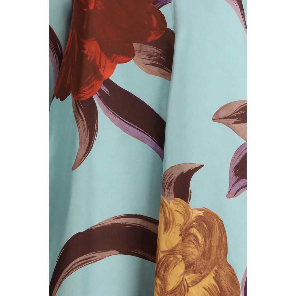 Multicolor Silk Casual Dress