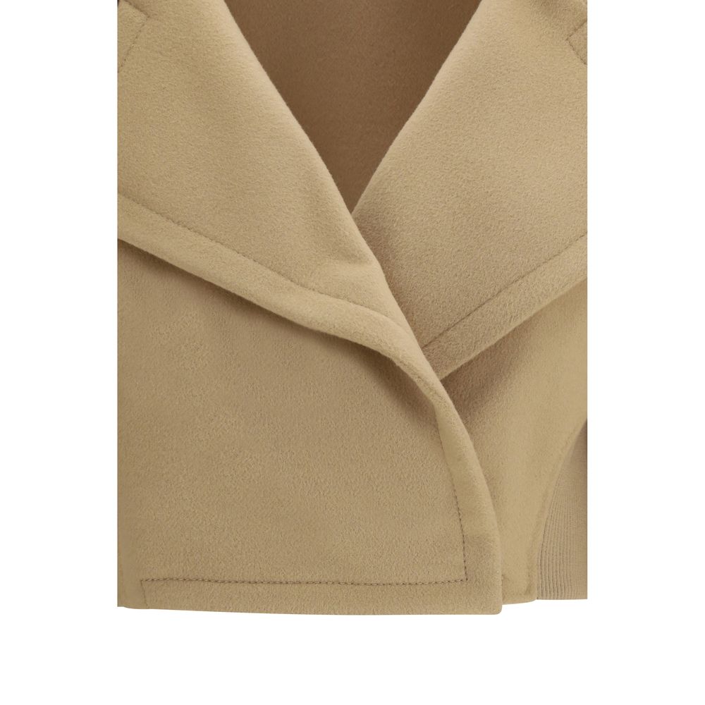 Beige Fleece Wool Clothing