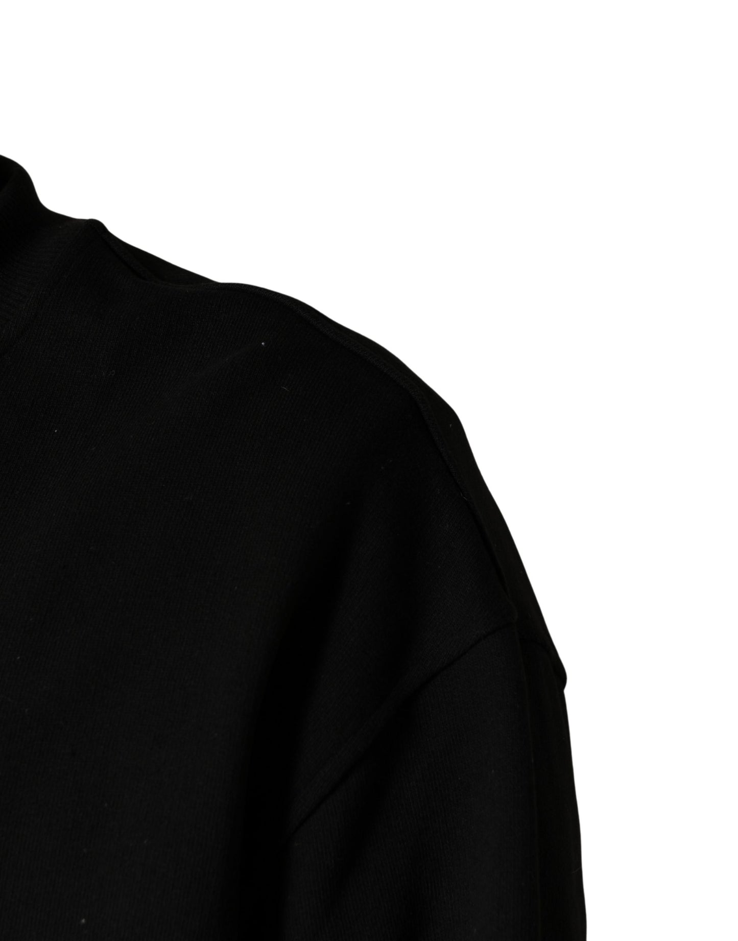 Black Cotton Crew Neck Sweatshirt Sweater