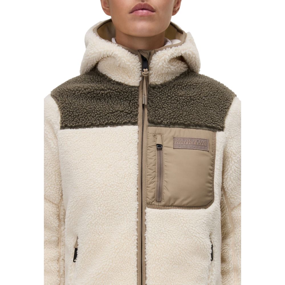 Beige Recycled Polyester Hoodie