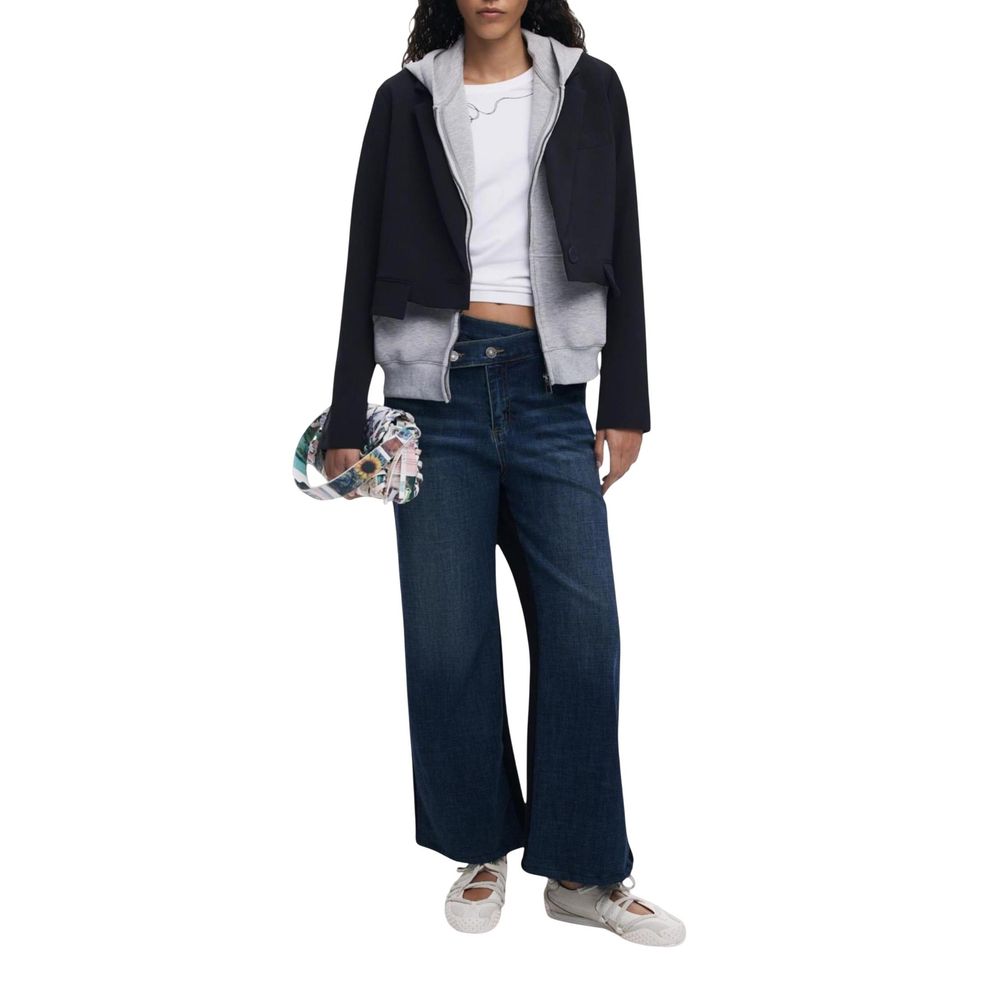 Blue Cotton Bootcut Jeans