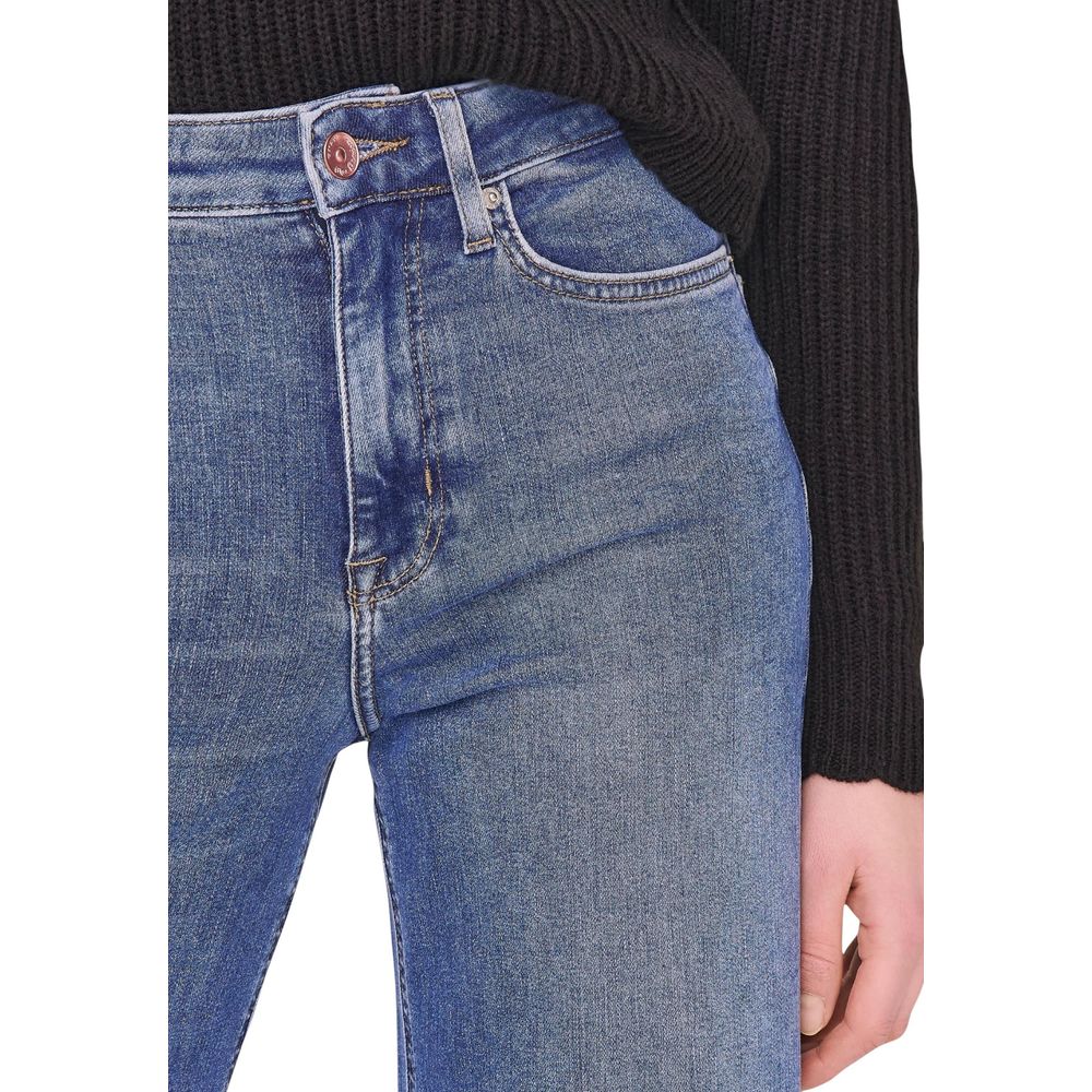 Blue Cotton Bootcut Jeans
