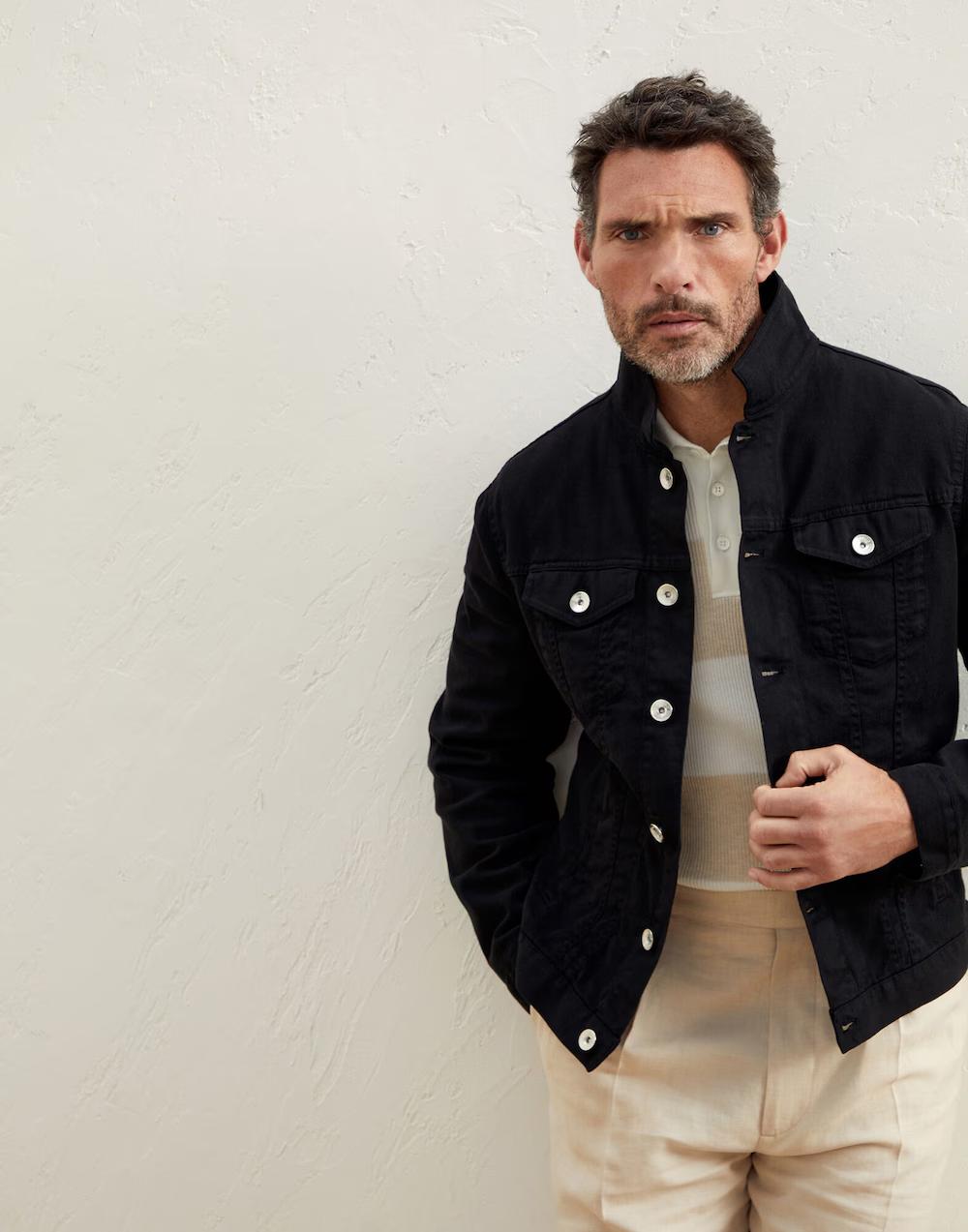 Black Cotton Denim Jacket