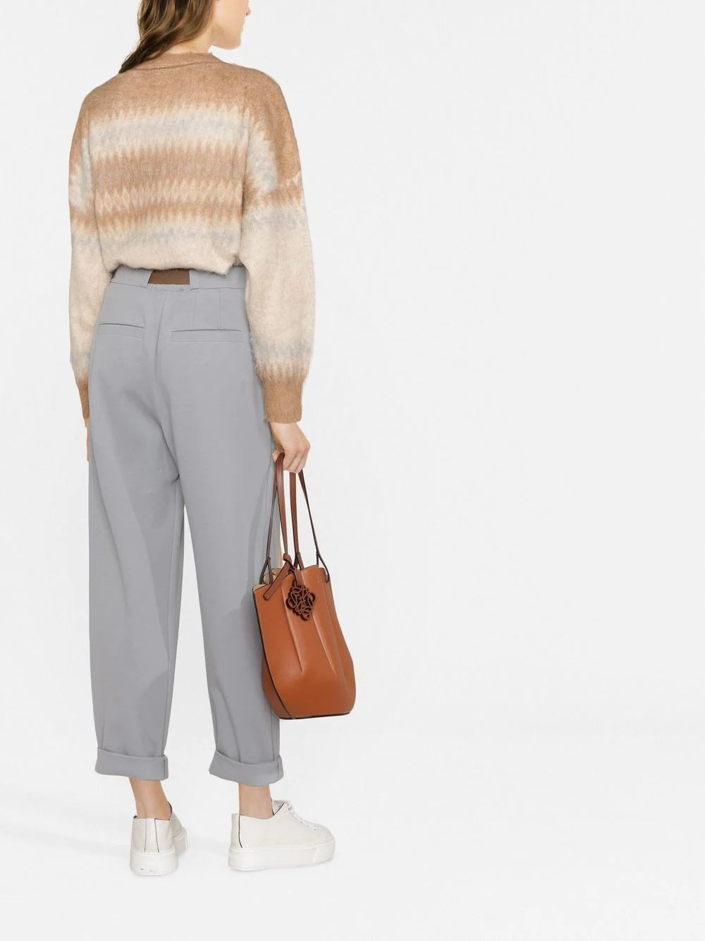 Gray Cotton Casual Pants