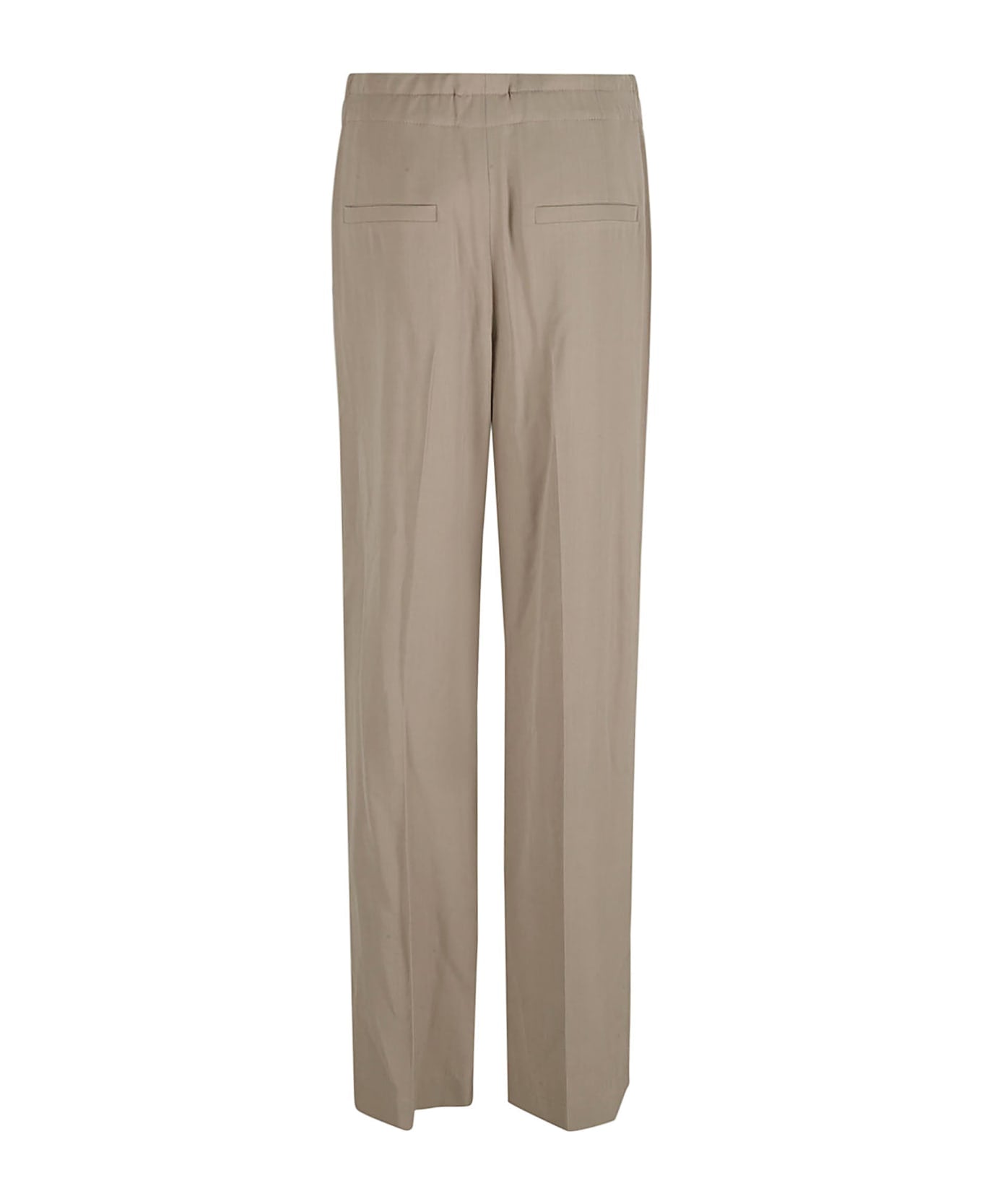 Beige Viscose Casual Pants