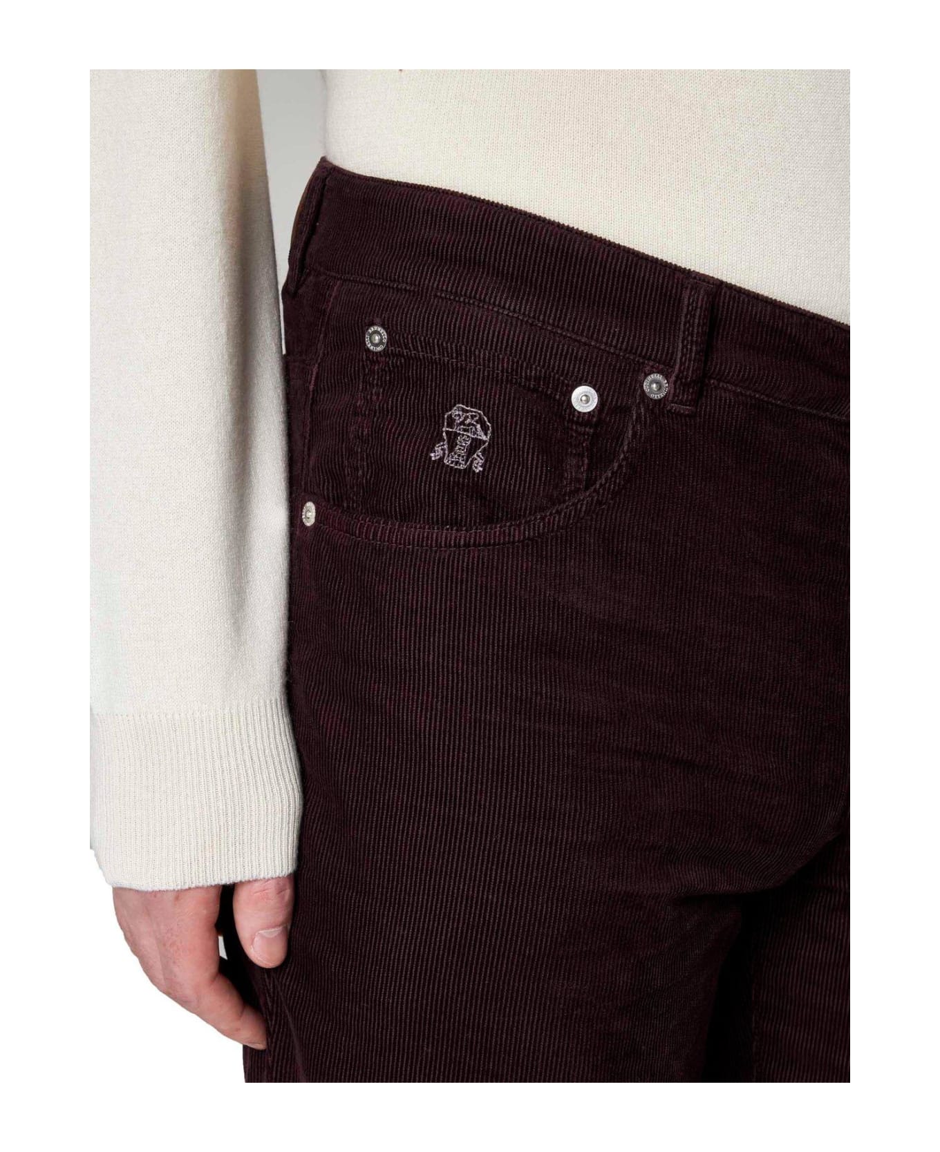 Purple Cotton Casual Pants