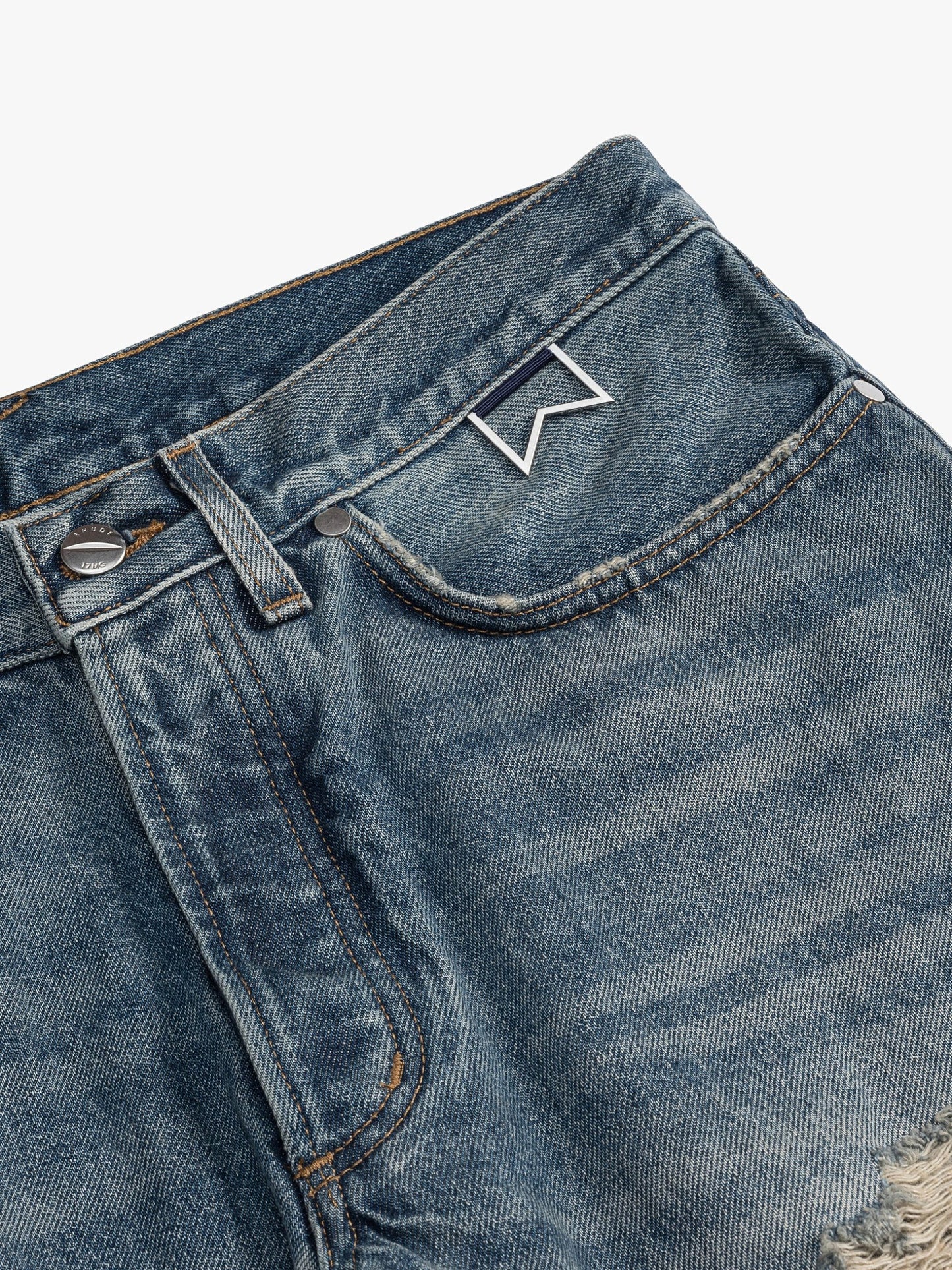 Blue Cotton Boyfriend Jeans