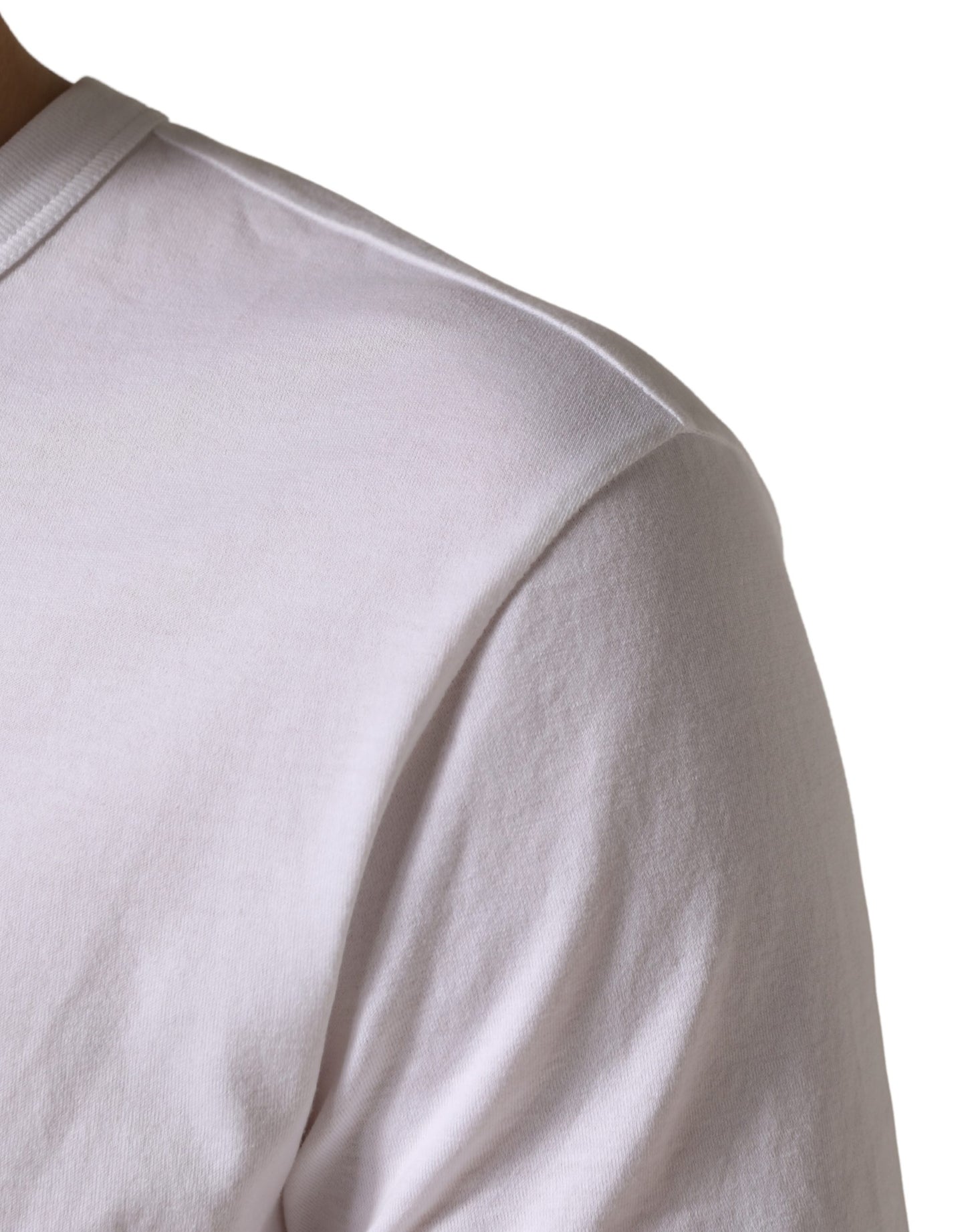 White DG Cherries Cotton Crew Neck T-shirt