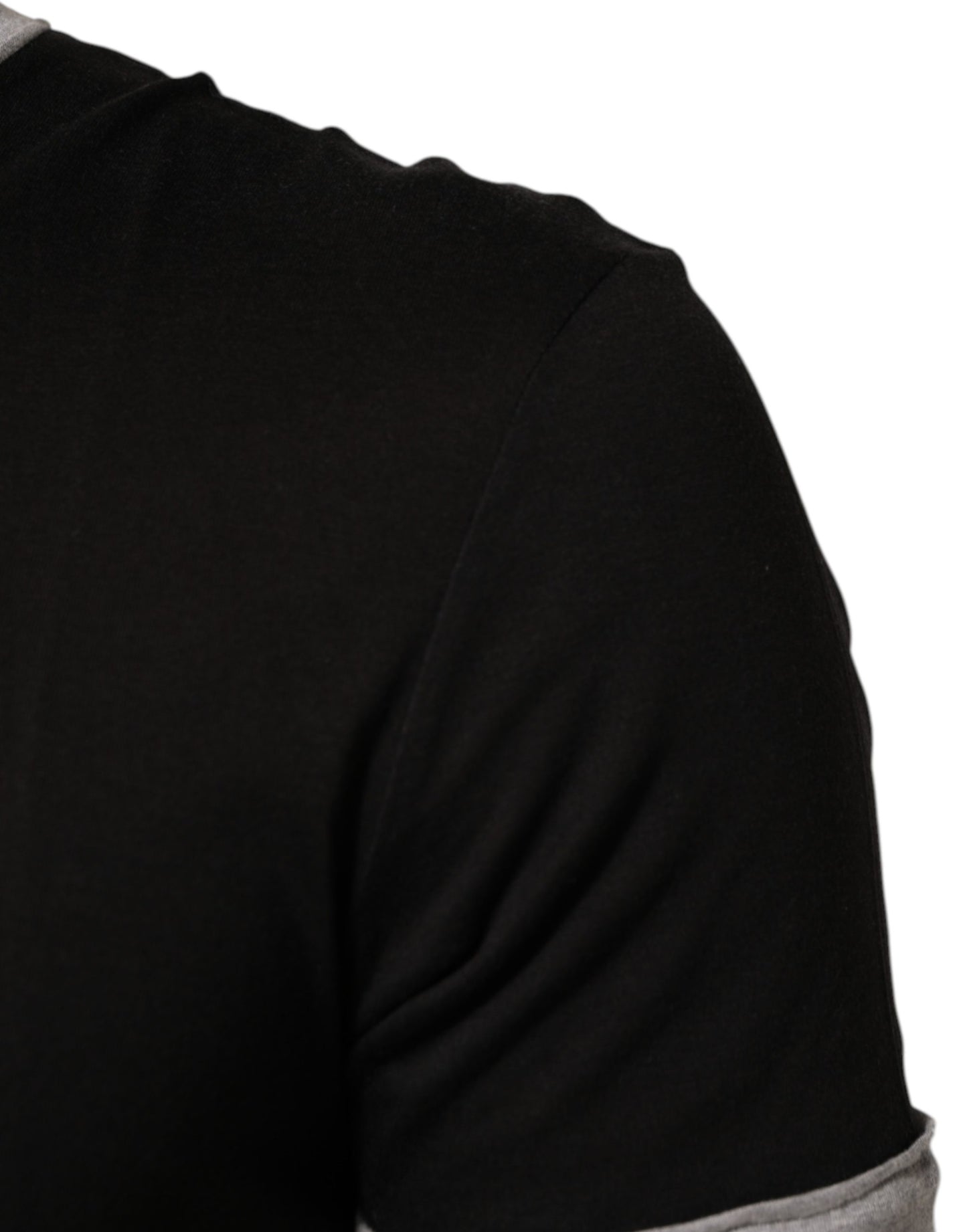 Black Two Tone DG Logo Print Cotton T-shirt