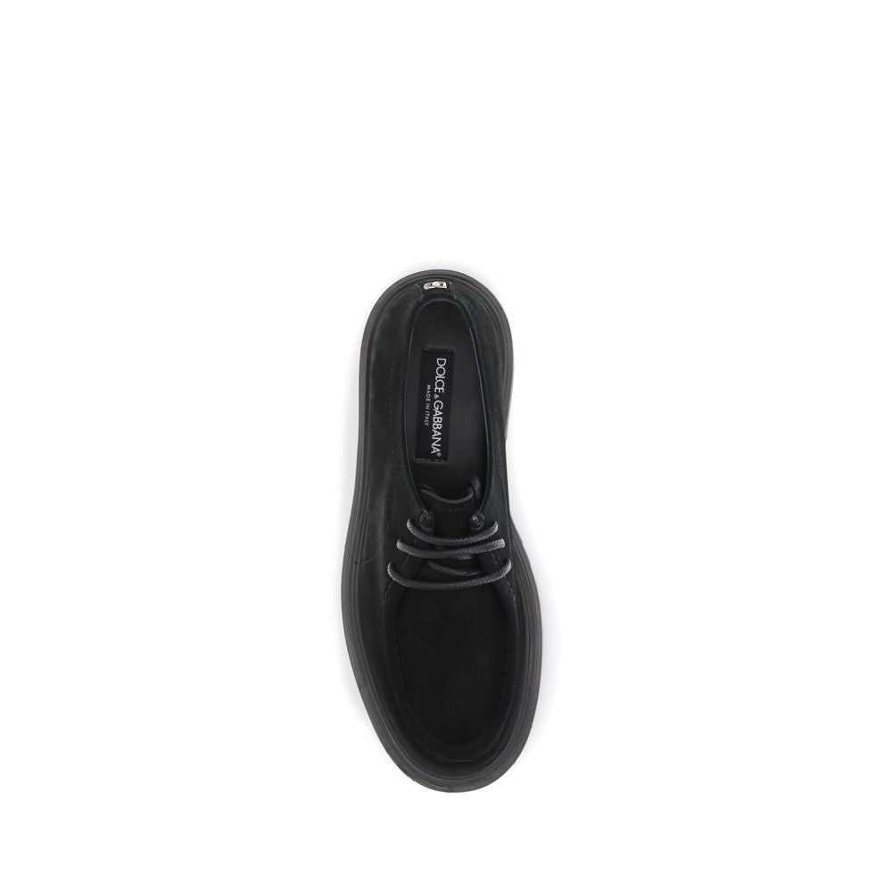 Black Crust Leather Oxfords And Derbies