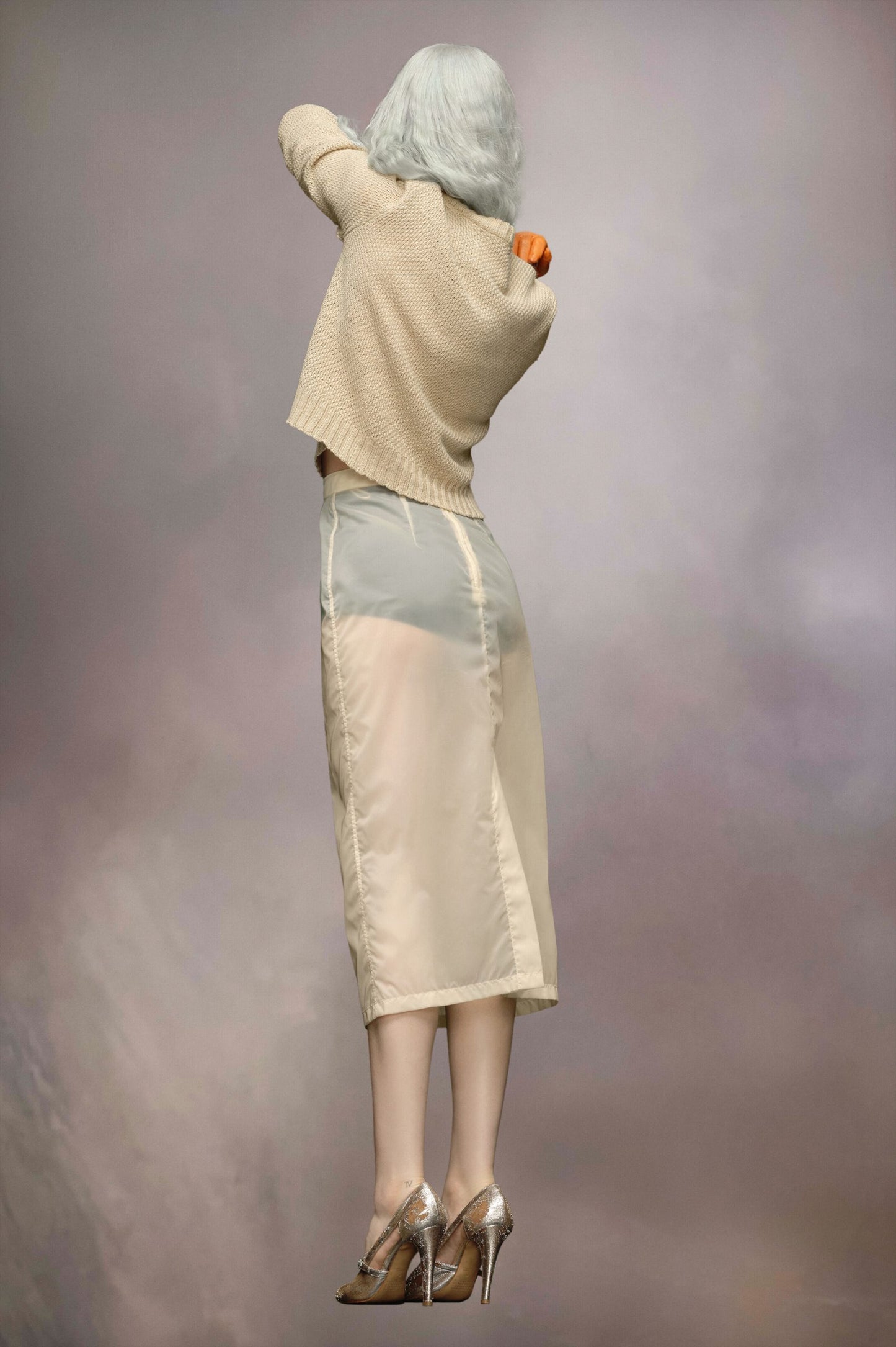 Yellow Fibres Midi Skirt