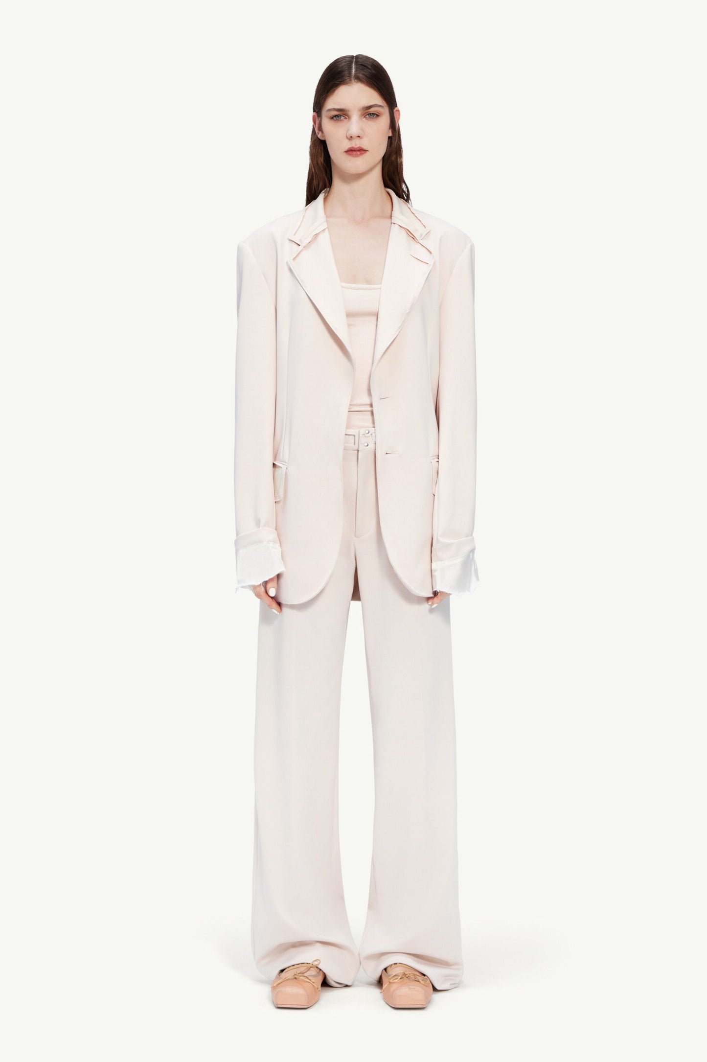 Beige Fibres Two-Piece Suit