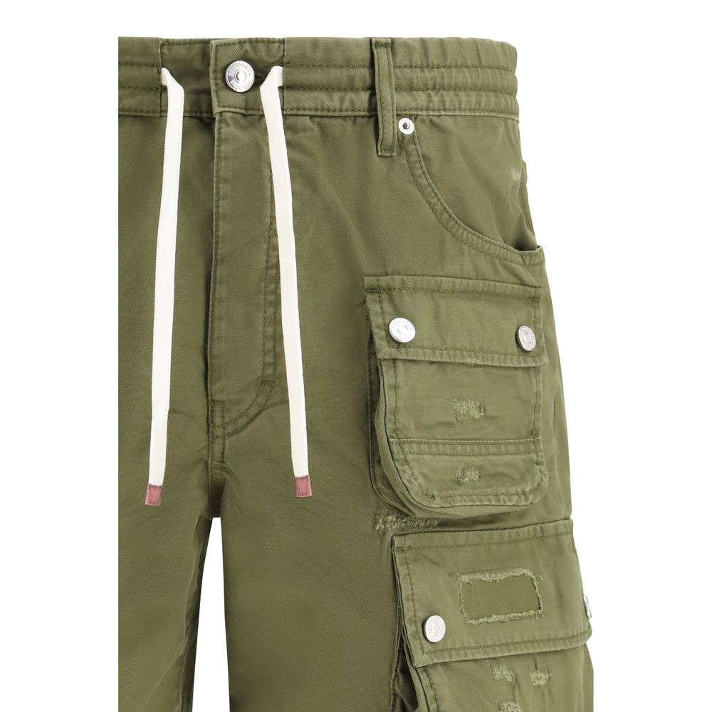 Bicolor Cotton Bermuda Shorts
