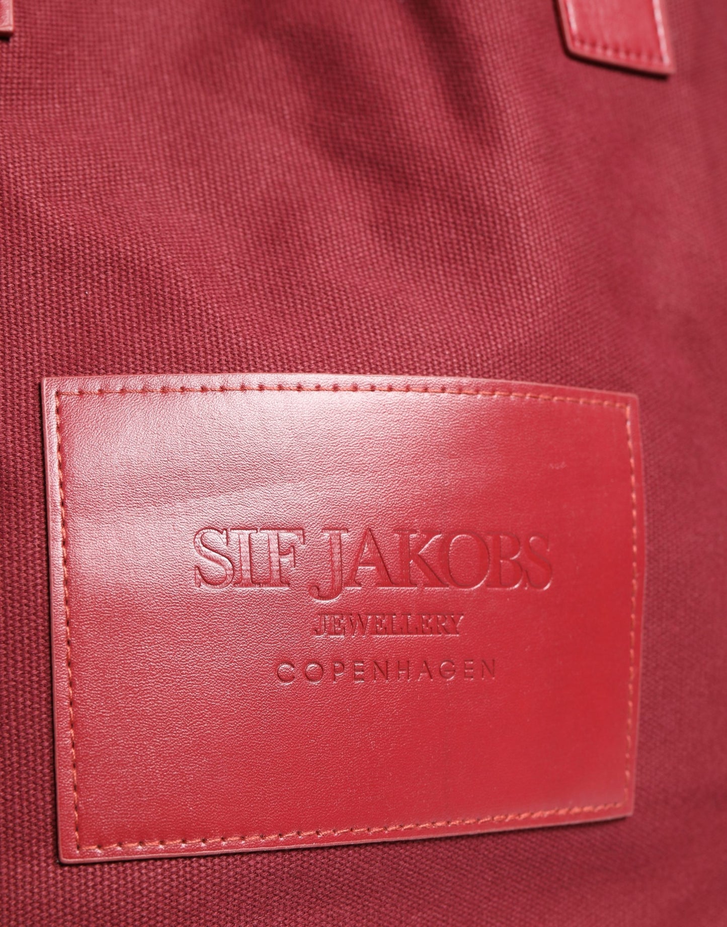 Burgundy Cotton Canvas Shopping Tote Women Borse Jewellery Bag
