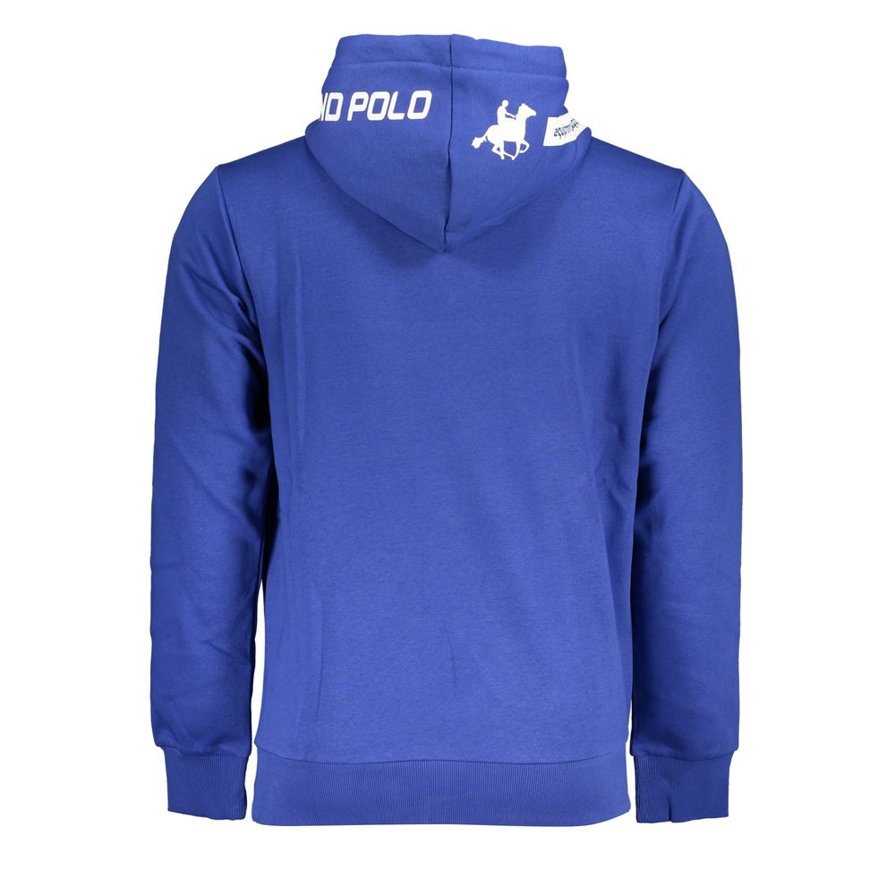 Blue Cotton Men's Hooded Sweatshirt