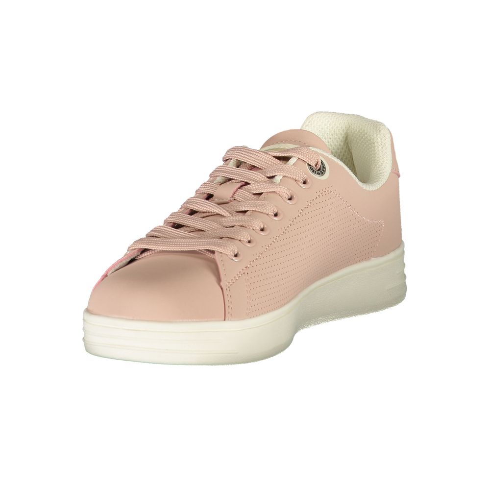 Pink Polyester Athletic Sneakers