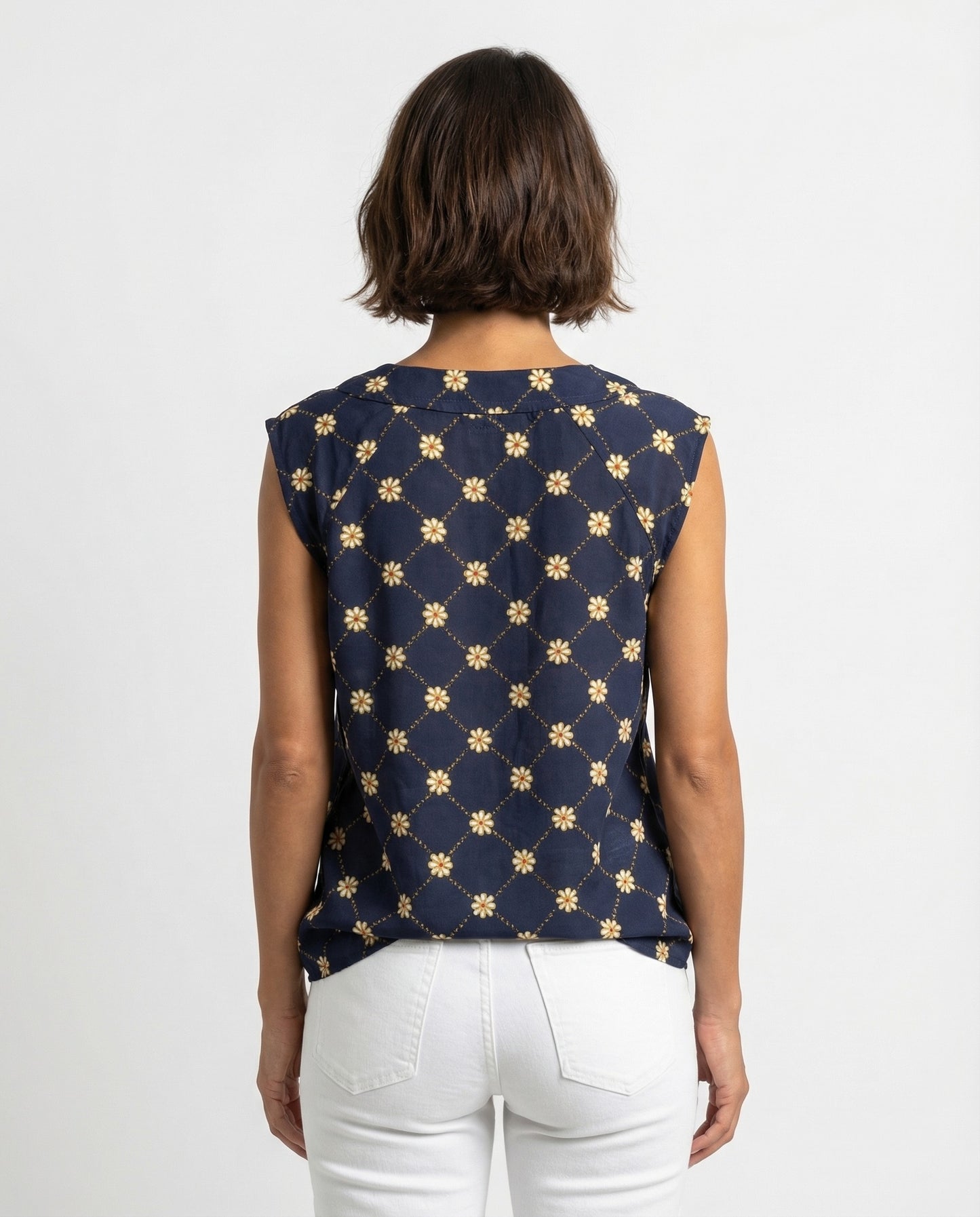 Blue Silk Pattern Shirt