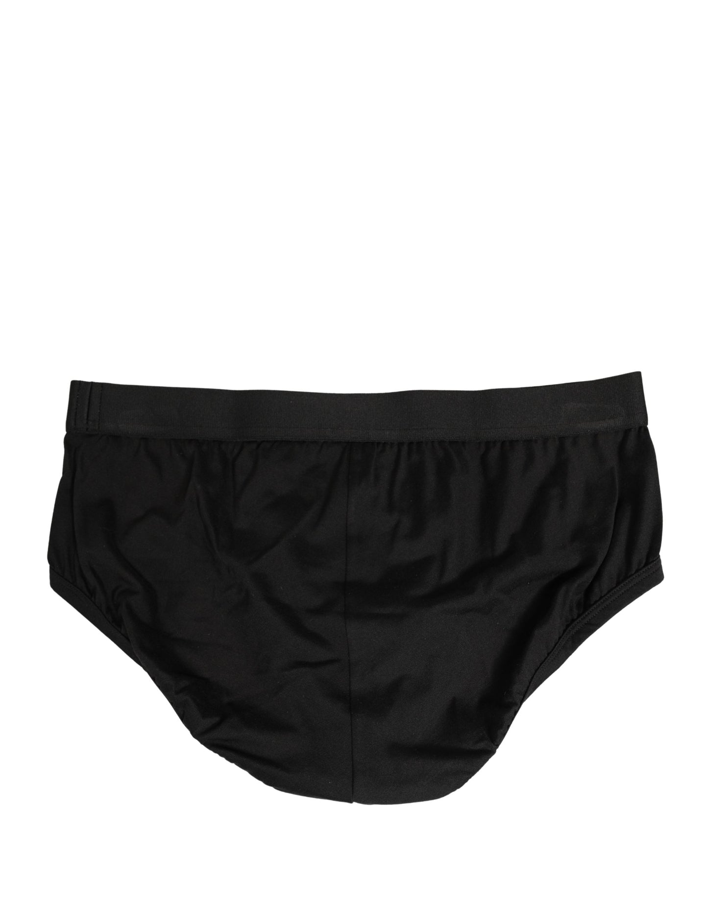 Black Silk Logo Waistband Men Brief Underwear