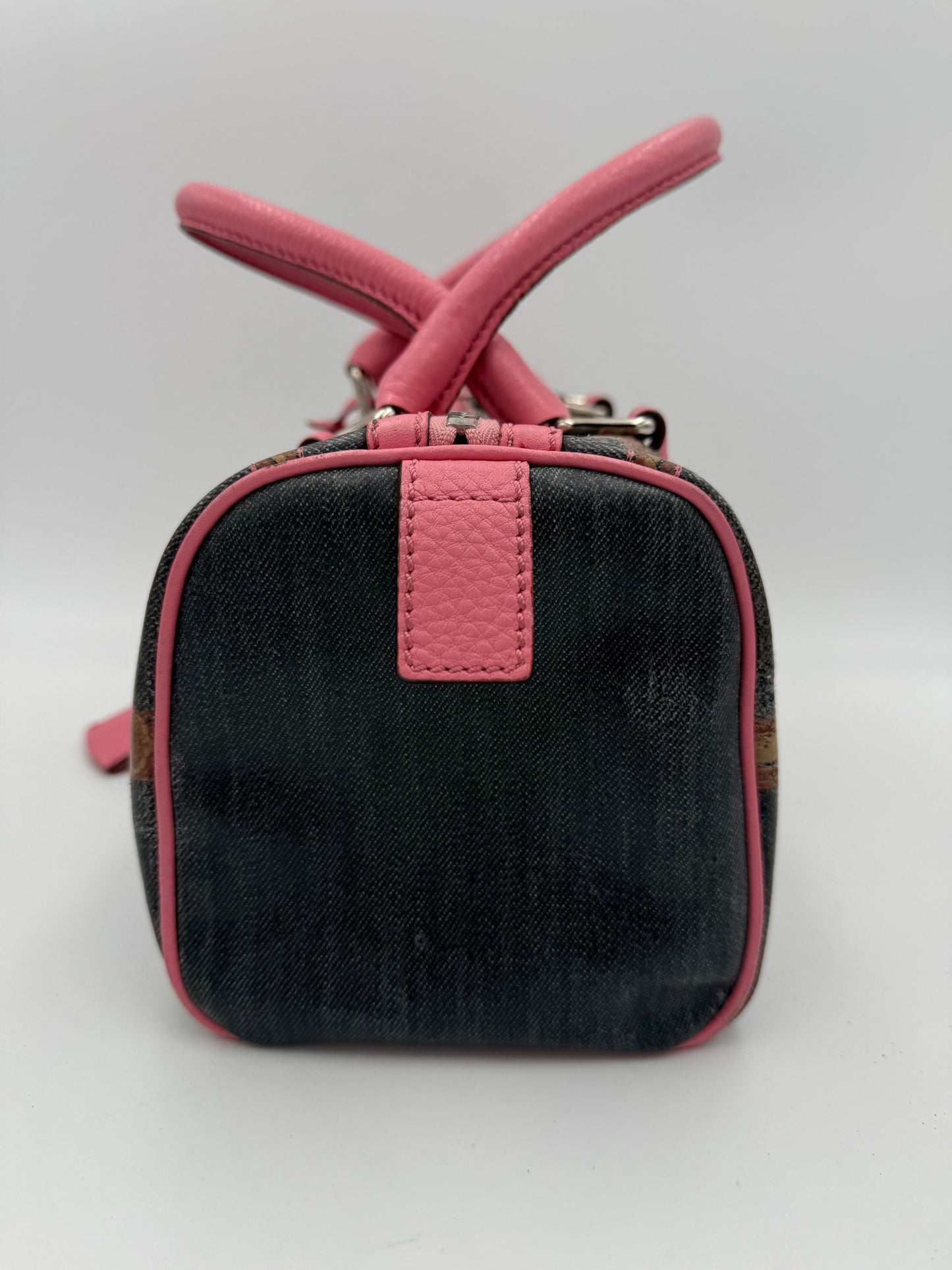 FENDI Bauletto Canvas Print Selleria Handbag