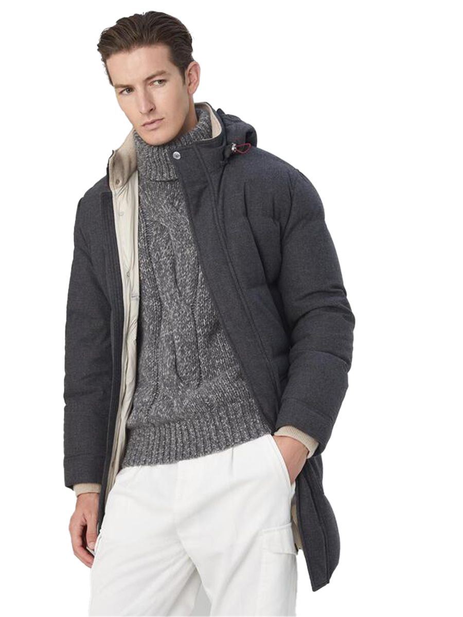 Gray Wool Parka