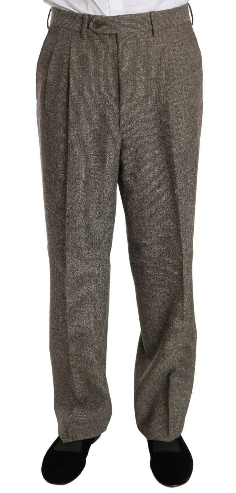 Brown Wool Regular Single Breasted Suit