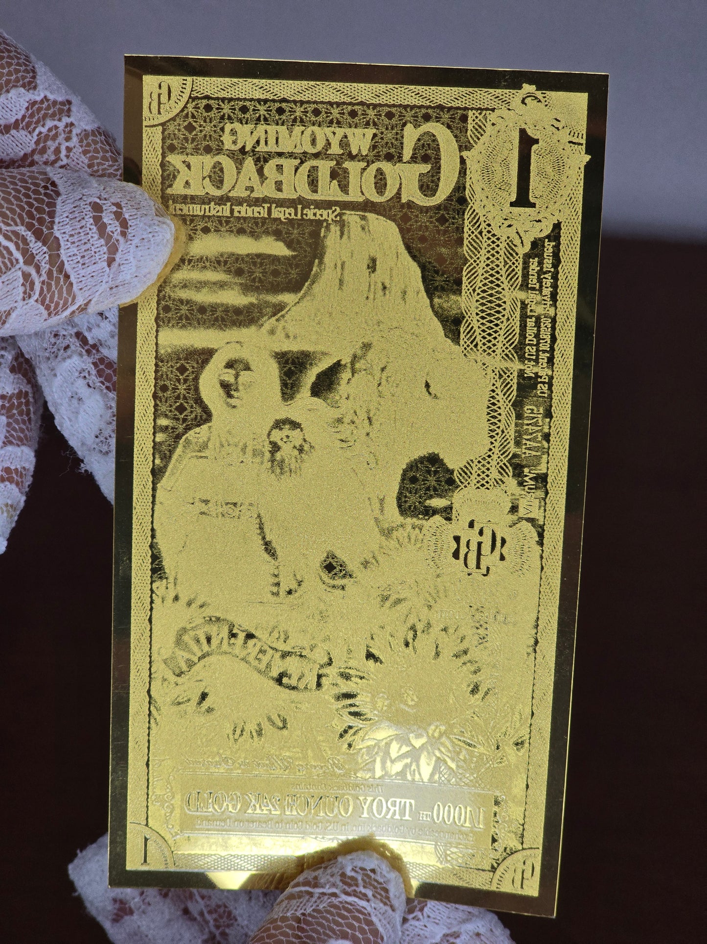 1 Wyoming Goldback – Banconota in Oro Puro 1/1000 oz
