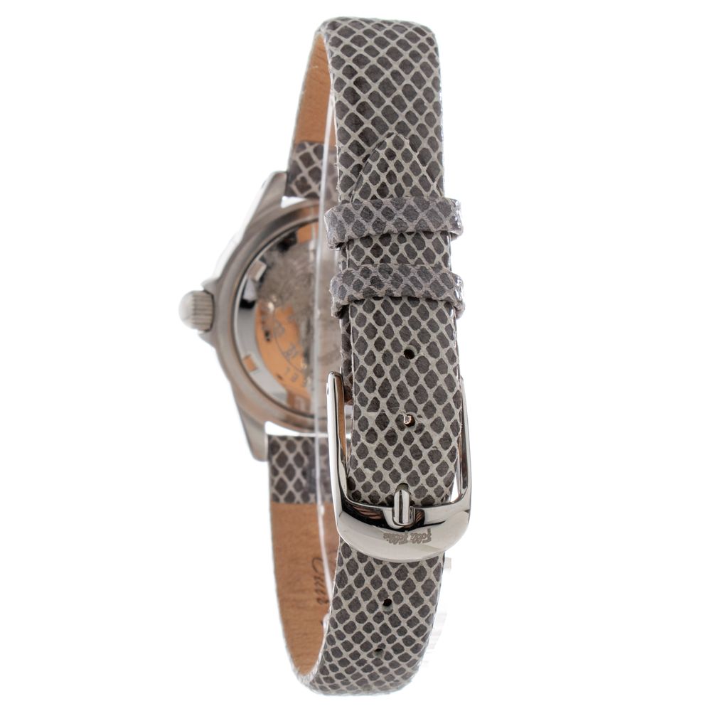 Gray Leather Dress Watch