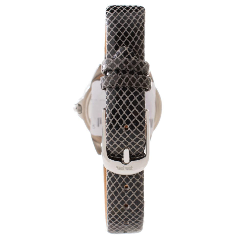 Gray Leather Dress Watch