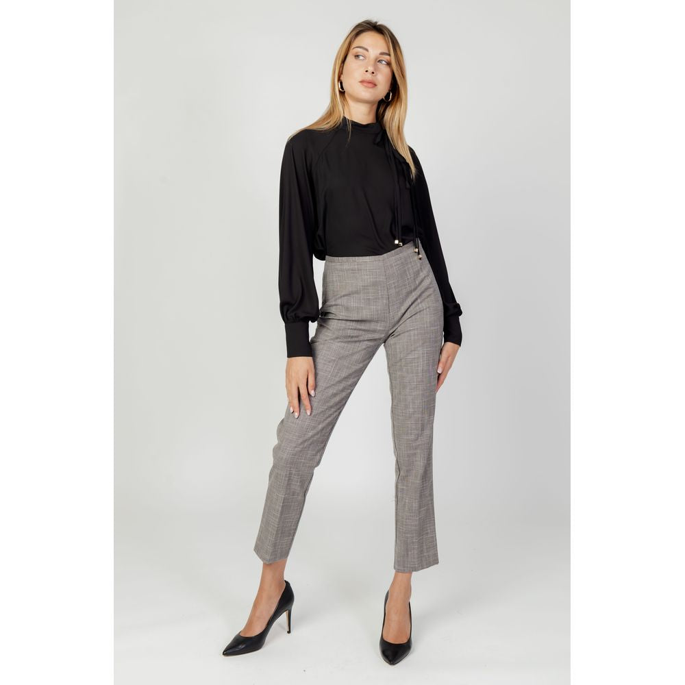 Beige Polyester Dress Pants