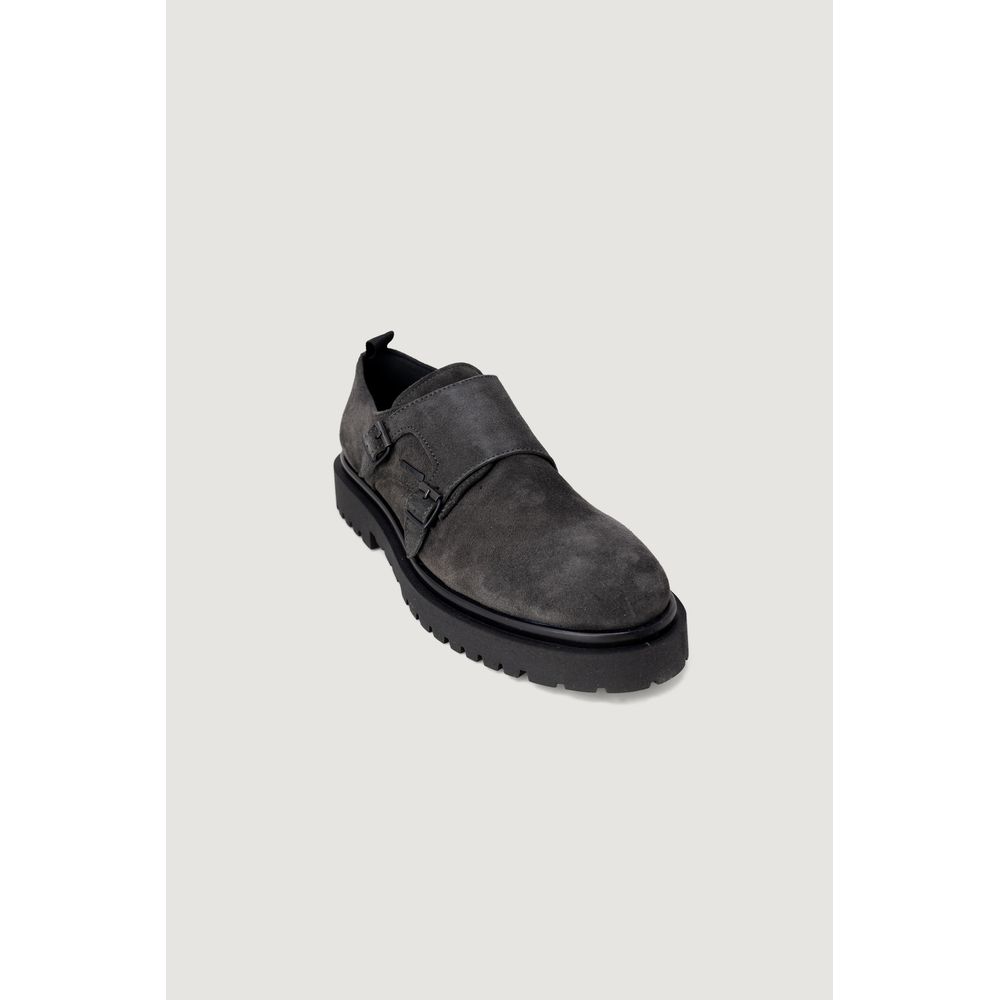 Black Leather Flat Boots